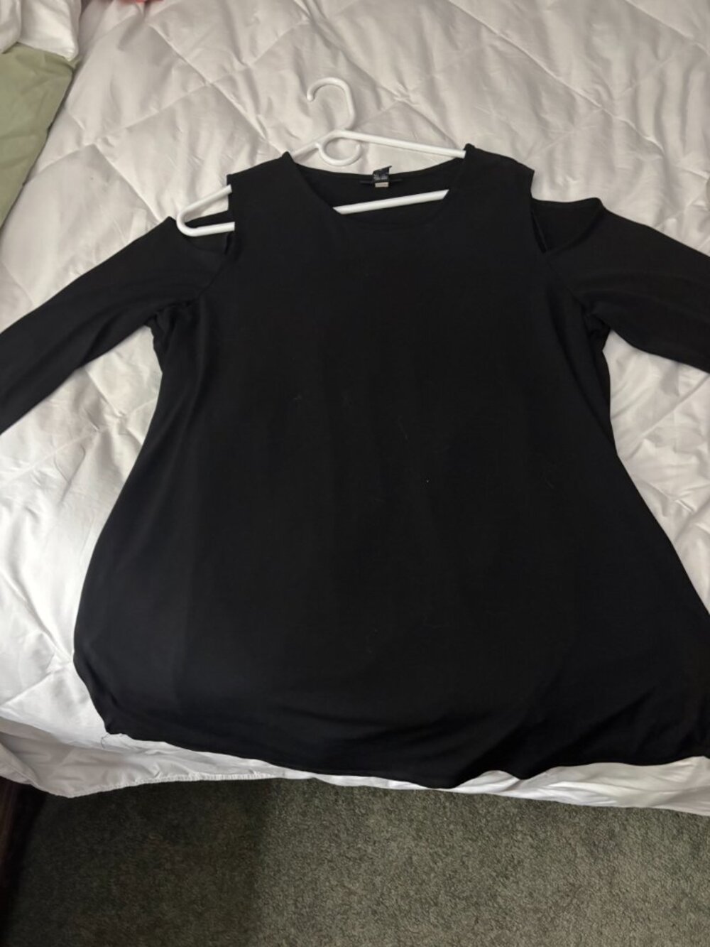 ALFANI Open-Shoulder Black Blouse XL
